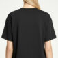 Schwarzes Fransen Shirt mit Strasssteinen und langen Metallic-Fransen