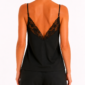 Schwarzes Pailletten Top Großhandel, Camisole mit Blütenmotiv aus schwarzen und goldenen Pailletten und Goldstickerei, rosemodee.de