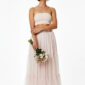 Soft Pink Damen Maxirock mit Tüll und Perlendetails