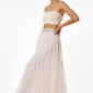 Soft Pink Damen Maxirock mit Tüll und Perlendetails