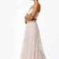 Soft Pink Damen Maxirock mit Tüll und Perlendetails