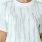 Weißes Fransen Shirt mit Strasssteinen und silbernen Metallic-Fransen