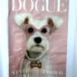 Weißes Oversize Damen T Shirt mit Dogue Hund Print und Strass Brille