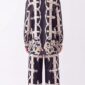 Damen Hemd-Hose Zweiteiler Barock Print mit Strass Großhandel Schwarz