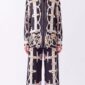 Damen Hemd-Hose Zweiteiler Barock Print mit Strass Großhandel Schwarz