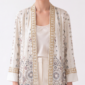 Damen Luxus Kimono mit Perlenstickerei Onesize Großhandel Champagner