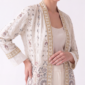 Damen Luxus Kimono mit Perlenstickerei Onesize Großhandel Champagner