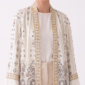 Damen Luxus Kimono mit Perlenstickerei Onesize Großhandel Champagner