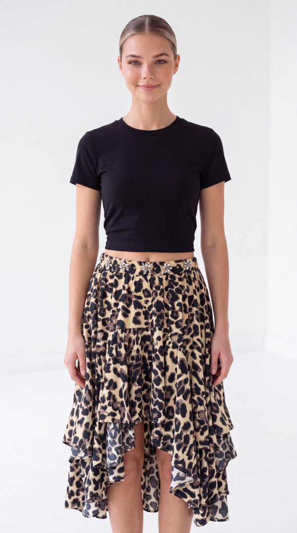 Damen Leo Stufenrock mit Strass Großhandel Beige