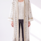 Damen Luxus Kimono mit Perlenstickerei Onesize Großhandel Champagner
