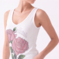 Damen Modal Top mit Strass Rosenmotiv Großhandel