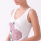Damen Modal Top mit Strass Rosenmotiv Großhandel