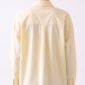 Damen Oversize Baumwollbluse mit Broschen Großhandel Hellgelb