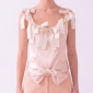 Damen Satin Top mit Schleifen LOT M L XL Großhandel Champagner