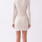 Damen Struktur Strickkleid Großhandel Creme