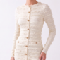 Damen Struktur Strickkleid Großhandel Creme