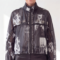 Damen Transparente Crop-Jacke mit Strass Großhandel Love Print Schwarz Weiß