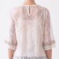 Damen Transparente Spitzenbluse mit floralem Spitzenmuster LOT M/L Großhandel Offwhite