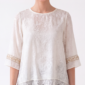 Damen Transparente Spitzenbluse mit floralem Spitzenmuster LOT M/L Großhandel Offwhite