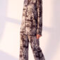 Damen Zweiteiler Animal Print mit Strass Großhandel in Schwarz