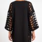 Gothic Oversize Kleid Schwarz und Weiß Weiß Variante mit Strass Cross Print