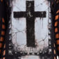 Gothic Oversize Kleid Schwarz und Weiß Weiß Variante mit Strass Cross Print