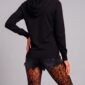 Gothic Onesize Kapuzenjacke Schwarz und Weiß mit Strass Flügel Schwarz