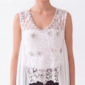 Damen Spitzenbluse mit Chiffon Cape und Strass Großhandel Weiß