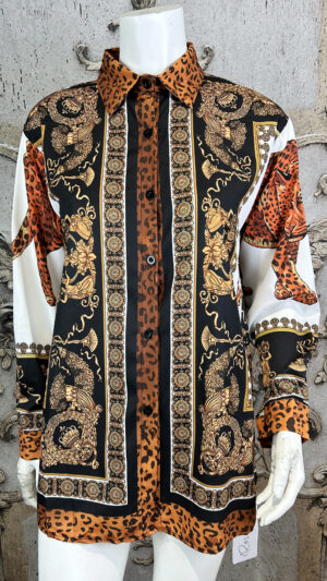 Damen Bluse mit Tiger- & Barock-Print Großhandel – großes Tigermotiv