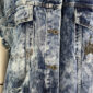 Damen Jeansweste mit Hunde Strass im Destroyed Look