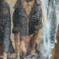 Damen Jeansweste mit Hunde Strass im Destroyed Look