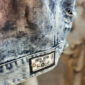 Damen Jeansweste mit Hunde Strass im Destroyed Look