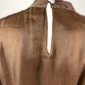 Edle Damen Chiffon-Bluse Braun Großhandel mit Spitze und Perlen