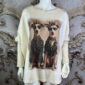 Damen Oversize Shirt mit Hunde Strass in Weiß