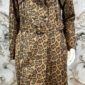 Damen Trenchcoat mit Leo-Print & Taillengürtel Braun – Großhandel
