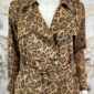 Damen Trenchcoat mit Leo-Print & Taillengürtel Braun – Großhandel