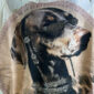 Destroyed Hoodie Jacke Damen Beige mit Hundeprint und Strass Großhandel