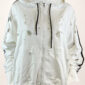 Destroyed Hoodie Jacke Tiger Beige Damen mit Strasssteinen und Destroyed-Look