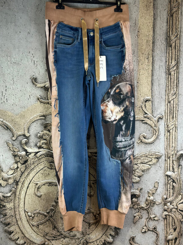 Handpatch Denim Dog Jeans Sweat Hose – Großhandel (1) Handpatch Denim Dog Jeans Sweat Hose mit Strass