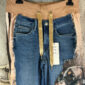 Handpatch Denim Dog Jeans Sweat Hose mit Strass