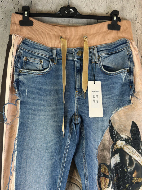 Handpatch Denim Horse Jeans Sweat Hose – Großhandel (1) Handpatch Denim Horse Jeans Sweat Hose mit Strass und Perlen