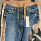 Handpatch Denim Horse Jeans Sweat Hose mit Strass und Perlen