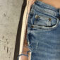 Handpatch Denim Horse Jeans Sweat Hose mit Strass und Perlen