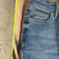 Handpatch Denim Zebra Jeans Sweat Hose mit Strass