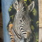 Handpatch Denim Zebra Jeans Sweat Hose mit Strass