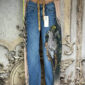 Handpatch Denim Zebra Jeans Sweat Hose mit Strass