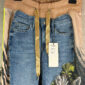 Handpatch Denim Zebra Jeans Sweat Hose mit Strass