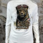 Tiger Rollkragenpullover Weiß Großhandel mit Strass und Nieten
