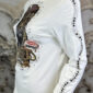 Tiger Rollkragenpullover Weiß Großhandel mit Strass und Nieten
